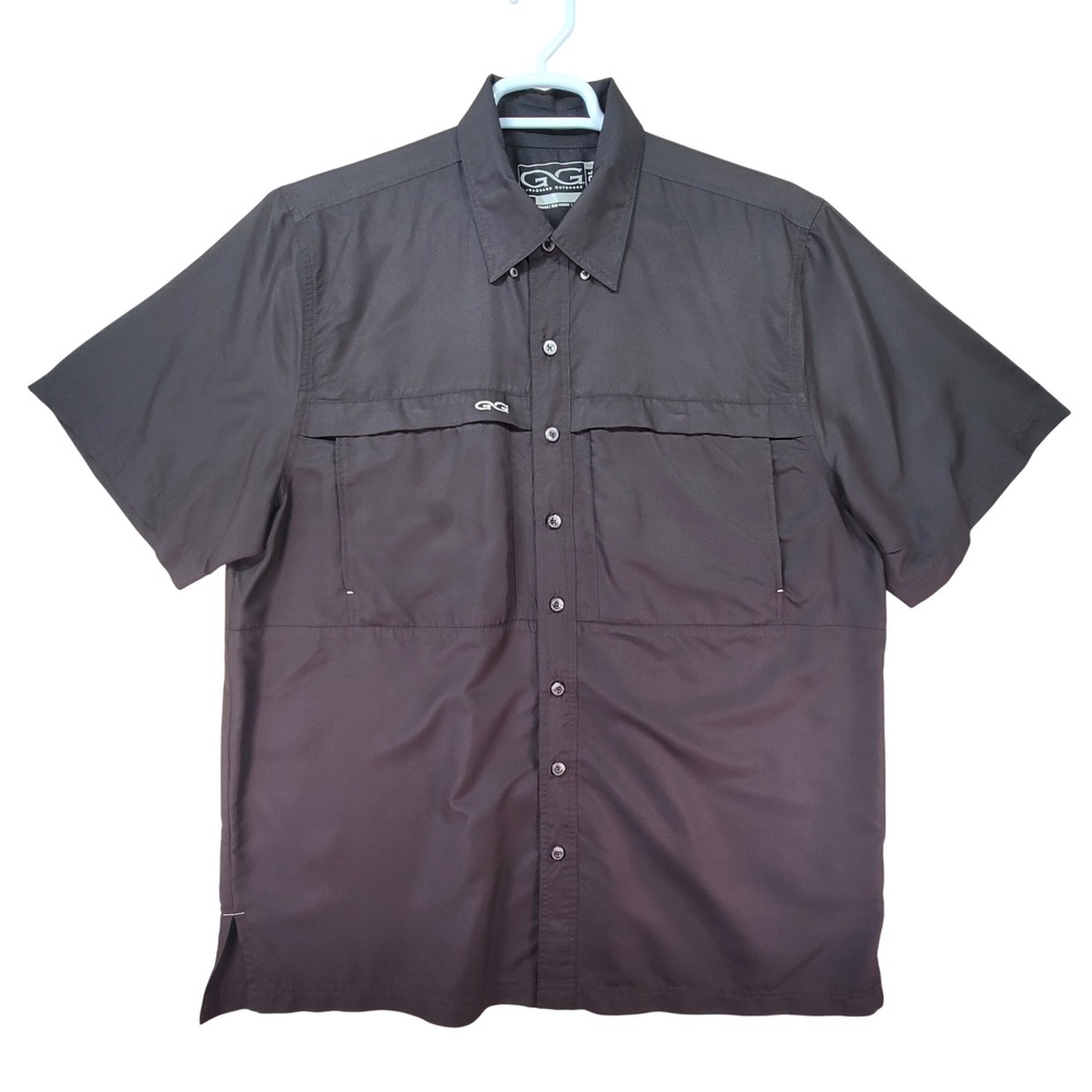 GameGuard Outdoors Fishing Shirt Mens XL Brown Excellent Short Sleeve Vented